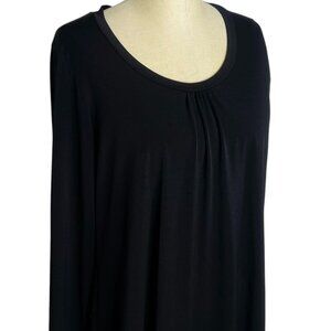 Miss Tina by Tina Knowles Top Womens Size L Black Long Sleeve Slinky Knit